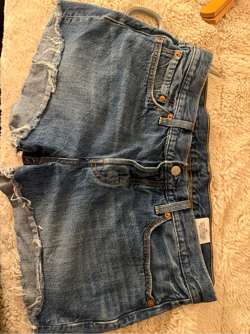Levi's Distressed Blue Denim Jean Shorts